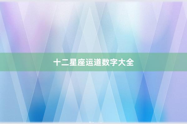 十二星座运道数字大全